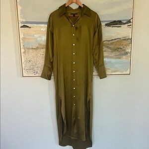 Banana Republic Olive Green Silk Dress